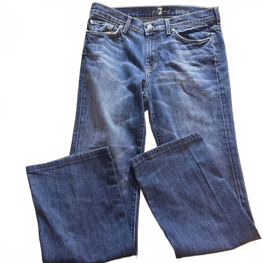 7 For all Mankind Wms Bootcut Midrise SZ 32. Luxury Cowgirl Western Cabincore